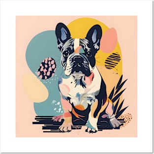 70s French Bulldog Vibes: Pastel Pup Parade Posters and Art